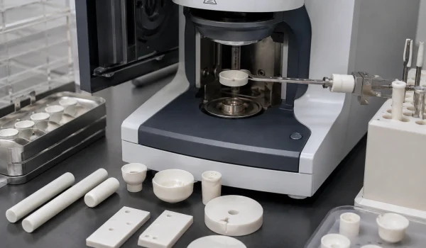 Machinable boron nitride crucible for laboratory thermal analysis