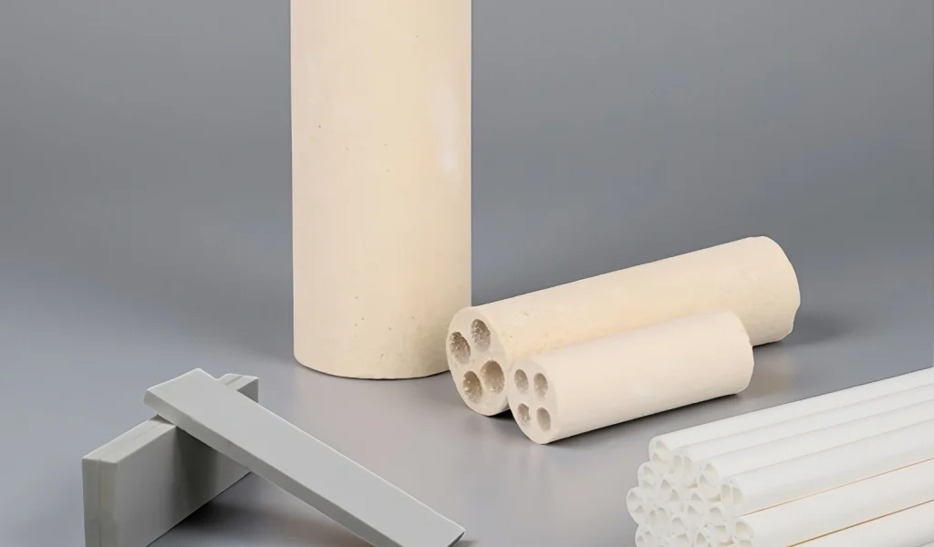 High-purity magnesium oxide (MgO) ceramic components — multi-hole insulator tubes, crucible, rods and plates