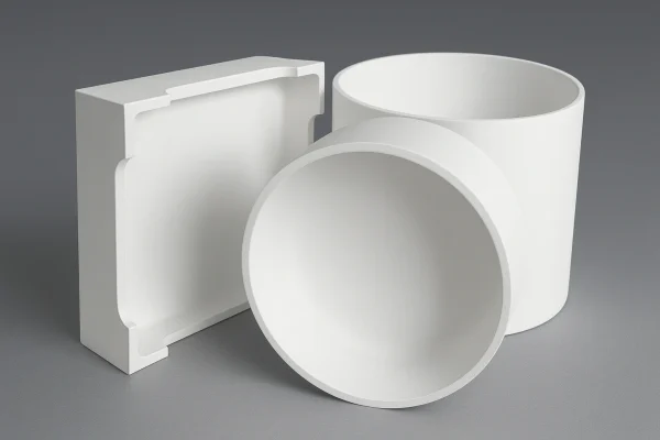 Fused quartz ceramic crucibles and custom-formed quartz components made by ADCERAX
