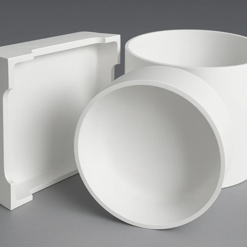Fused quartz ceramic crucibles and custom-formed quartz components made by ADCERAX