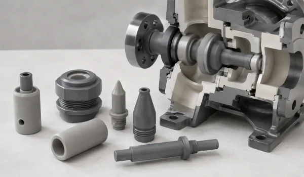 silicon nitride Si3N4 nozzles valve components sleeves and plungers for pumps and fluid-handling systems