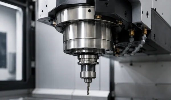 CNC machine tool spindle where silicon nitride bearing balls are used as rolling elements