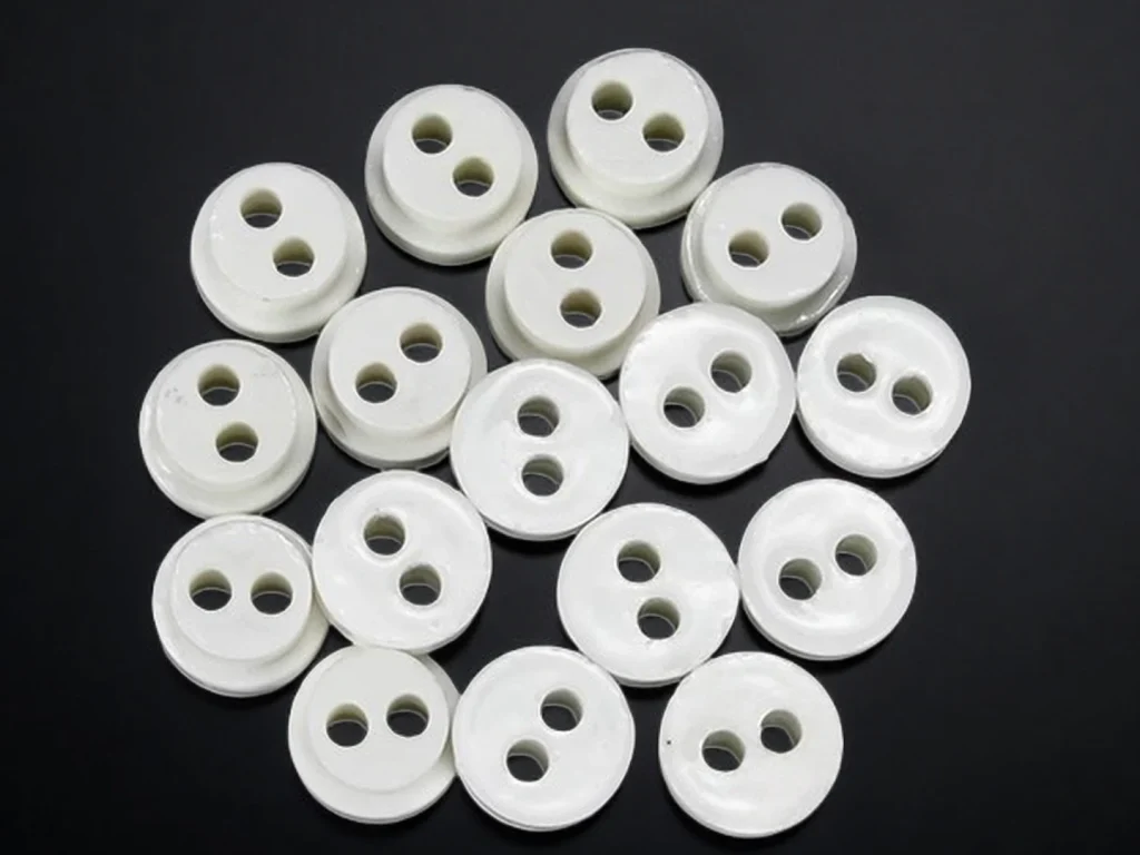 two holes pass wire insulator alumina beads two-hole alumina insulating beads for high-temperature wiring