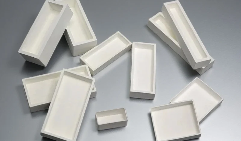 Rectangular yttrium oxide ceramic (Y₂O₃) crucible trays for high-temperature melting and coating processes