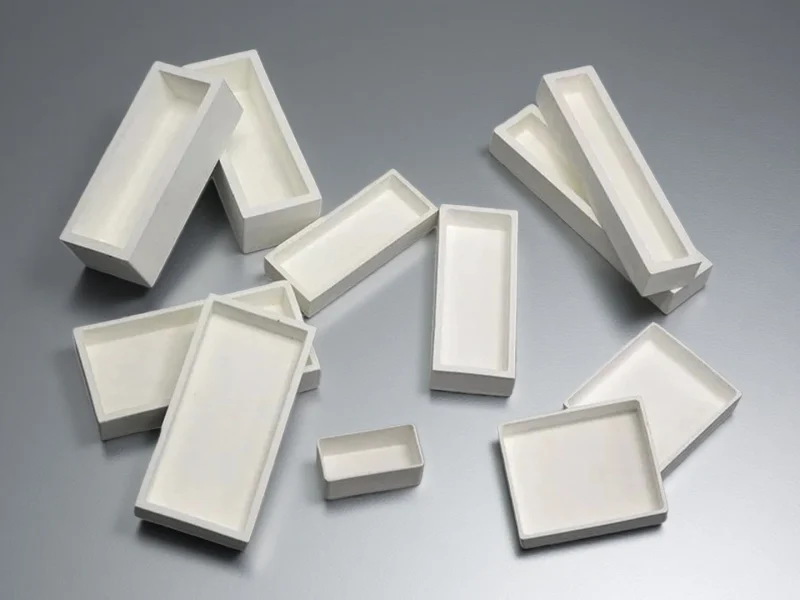 Rectangular yttrium oxide ceramic (Y₂O₃) crucible trays for high-temperature melting and coating processes